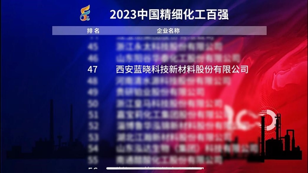热烈祝贺博鱼·体育(中国)官方入口连续六年跻身“中国精细化工百强”